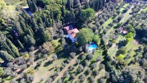 una vista aérea de una casa en un bosque en Tenuta di Ghizzano Resort, en Ghizzano