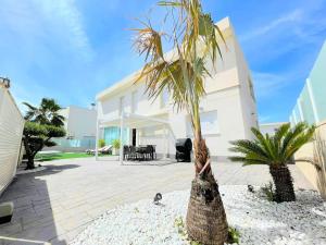 ein Haus mit einer Palme im Hof in der Unterkunft Villa Olivo Gran Alacant by Villas&You in Gran Alacant