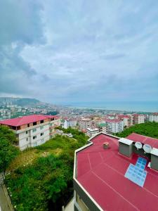 een uitzicht op een gebouw met een rood dak bij Shahin Golden Hotel l الصقر الذهبي… in Bostancı