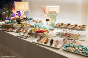 a buffet line with many different types of pastries at Terrazza sul Mare in Roseto degli Abruzzi