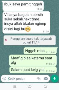 una captura de pantalla de un mensaje de texto sobre en Puri Garden Batu en Batu