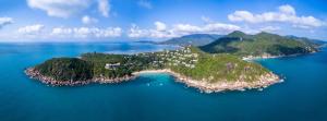 an island in the middle of the water at Banyan Tree Samui in Lamai