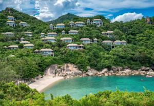a view of the resort from the beach at Banyan Tree Samui in Lamai
