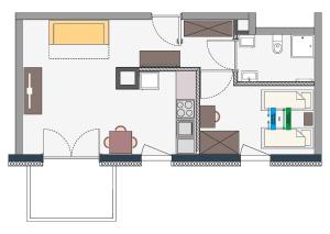 Plán poschodí v ubytovaní Malta Premium Apartment, free parking, self check-in 24h