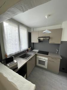 a kitchen with a sink and a counter top at Charmant Appart Stade Vélodrome/Métro Centre Ville in Marseille