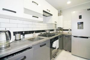 Kuchyň nebo kuchyňský kout v ubytování Apartament Dzikowiec