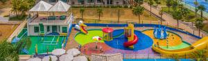 an aerial view of a water park with a playground at Paraty Hotel Fazenda & Spa in Ibiúna