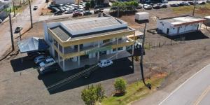 an overhead view of a house with a solar panel at Hotel & Restaurante Frezza in Francisco Beltrão