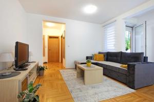 un soggiorno con un divano e una TV di Lion Apartment - Belgrade a Belgrado