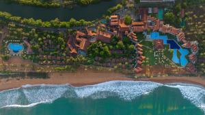 an aerial view of a resort on the beach at Club Hotel Dolphin in Negombo