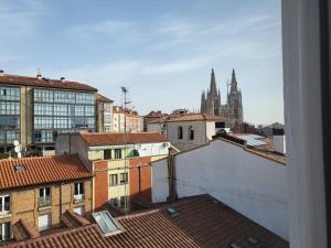 ブルゴスにあるApartamento Martinez del Campoの屋根から市街の景色を望む