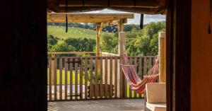 Μπαλκόνι ή βεράντα στο Luxury Safari Lodge surrounded by deer!! 'Roe'