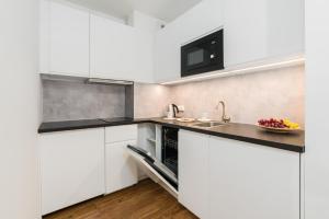 Kuchyňa alebo kuchynka v ubytovaní Poznań Old Market Studio by Noclegi Renters