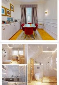 a collage of three pictures of a kitchen and a room at 4 Bedrooms Villa, Hugh Street Central London in London