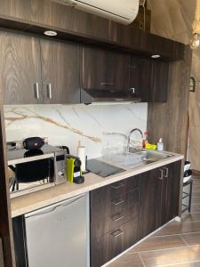 Kuchyň nebo kuchyňský kout v ubytování Agros Glamping Boutique