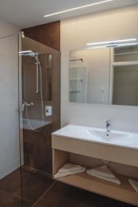 Koupelna v ubytování Hotel Lokomotive