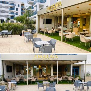 Restoran või mõni muu söögikoht majutusasutuses Luxury Apartment with Pool