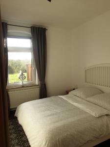 a bedroom with a bed and a window at Ferienwohnung Medemgarten in Neuenkirchen