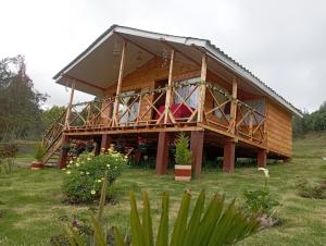 Zahrada ubytování Cabaña La Granja tomine