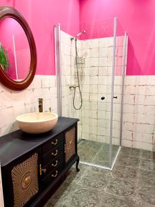Koupelna v ubytování Thermal Apartmanok Ráday 4 - Namaste