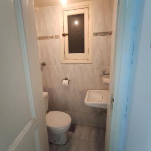 a small bathroom with a toilet and a sink at ARAB Hostel For Men onlyغرف خاصة للرجال فقط 仅限男士 女士不允许 in Alexandria