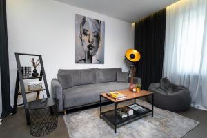 A seating area at The Grey Apartment