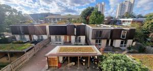 an aerial view of a building in a city at Charlotte Double Room in London