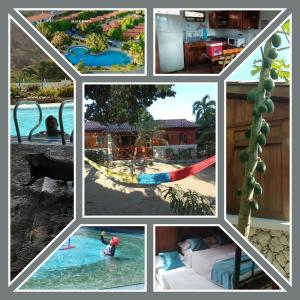 a collage of pictures of a resort at Cabaña Parejas y Familias Condominio Campestre cerca Rodadero con Piscinas in Santa Marta