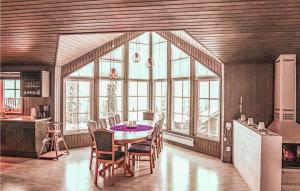 a drawing of a dining room with a table and chairs at Lovely Home In Trysil With Wifi in Trysil