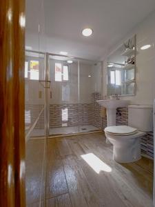 a bathroom with a toilet and a sink at Apto céntrico INDUSTRIAS VUT 47-215 in Valladolid +15 photos