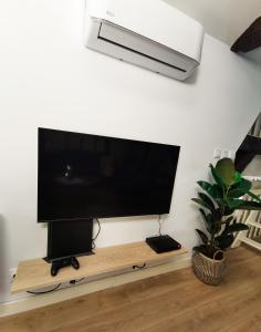 Televízia a/alebo spoločenská miestnosť v ubytovaní Loft atypique au calme avec cour privative
