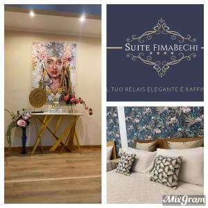 eine Collage eines Zimmers mit einem Bild einer Frau in der Unterkunft Suite Fimabechi in Bari