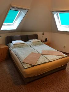 Ένα ή περισσότερα κρεβάτια σε δωμάτιο στο Napfény apartman