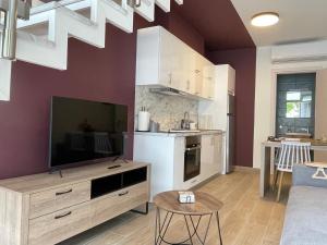 Kuchyňa alebo kuchynka v ubytovaní SeaSide Loft Kavala