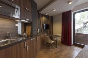 Kuchyň nebo kuchyňský kout v ubytování Apparthotel SILBERSEE