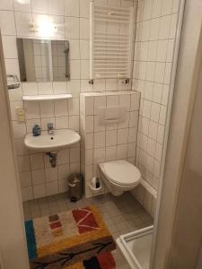 Vonios kambarys apgyvendinimo įstaigoje Ferienhaus am Rennsteig-Pension zur Wetterwarte