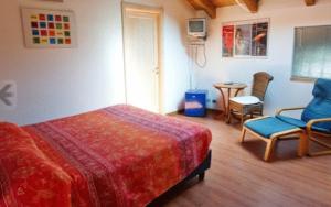 1 dormitorio con 1 cama, 1 silla y 1 mesa en Albergo Cavallino, en Tortona