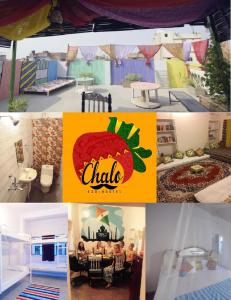 a collage of photos with a picture of a house at Chalo Eco Hostel in Jaipur