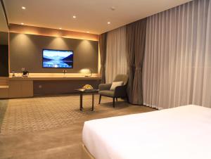 TV a/nebo společenská místnost v ubytování Skylight In-Terminal Hotel + 21 fotografií