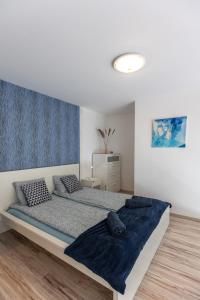 a bedroom with a large bed in a room at PRTR Apartment w/ FREE parking in Budapest