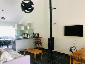 TV a/nebo společenská místnost v ubytování Gîte de Saint-Christophe
