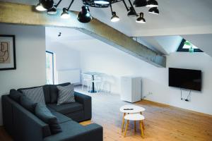 TV a/nebo společenská místnost v ubytování Kazbegi Apartments