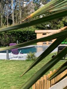 納沙泰勒阿爾代洛的住宿－Art de l'Ô，享有后院和游泳池的景色