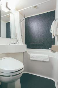 a bathroom with a toilet and a sink and a tub at Hamilton Hotel Black in Nagoya