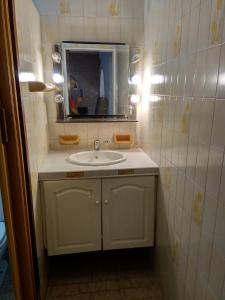 a bathroom with a sink and a mirror at PUNTO FIJO in Zárate