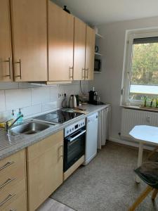 Kuchyň nebo kuchyňský kout v ubytování Ferienwohnung Engelke