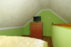A television and/or entertainment centre at Nefelejcs Apartman