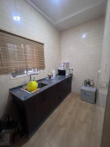 a kitchen with a sink and a counter top at Exquisite 2 bedroom apartment in Abuja +15 photos