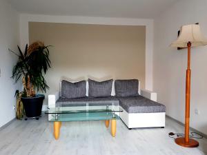 Posezení v ubytování Ferienwohnung am Kurpark