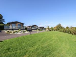 un gran patio verde con casas al fondo en Alder Lodge en Newton Abbot